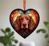 Cocker Spaniel (Working) Chocolate Stained Glass Effect Heart Suncatcher